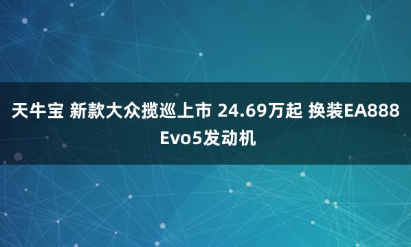 天牛宝 新款大众揽巡上市 24.69万起 换装EA888 Evo5发动机
